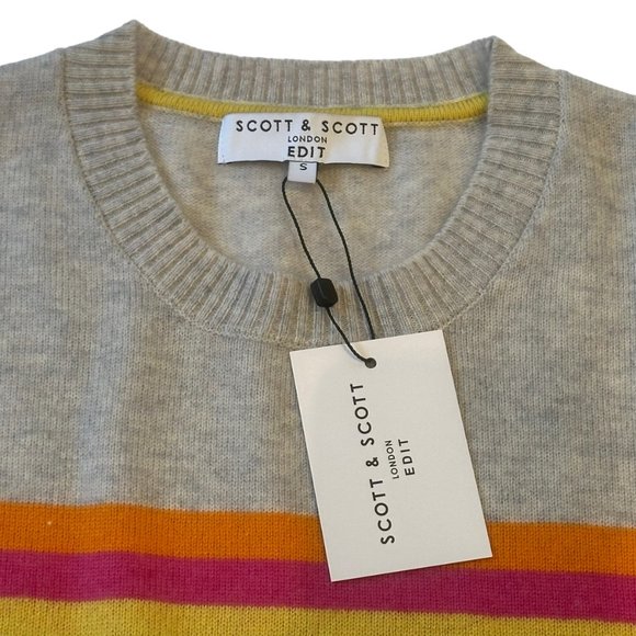 NWT Scott & Scott London Pippa Stripe Wool & Cashmere-Blend Sweater, Size Small - Picture 5 of 5